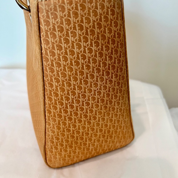 LADY DIOR BAG AUTHENTIC Unique Color Suede Satchel Gold Hardware Patent Leather - Picture 7 of 16